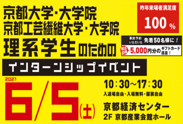 京都大学・京都工芸繊維大学理系学生のためのインターンシップイベント